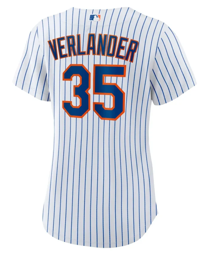 Justin Verlander New York Mets Women Home Replica Player Jersey - White/Royal