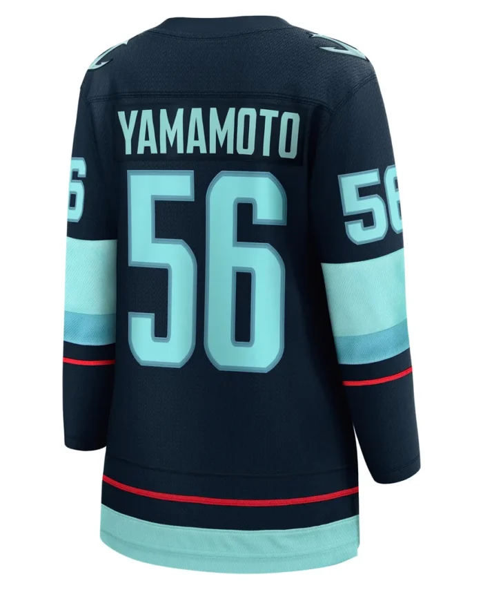Kailer Yamamoto Seattle Kraken Fanatics Women Home Breakaway Player Jersey - Deep Sea Blue