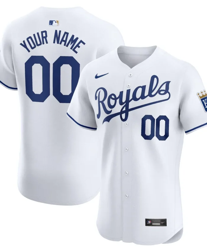 Kansas City Royals Home Elite Custom Jersey - White