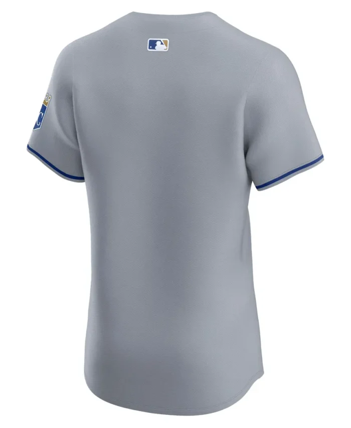 Kansas City Royals Road Vapor Premier Elite Patch Jersey - Gray