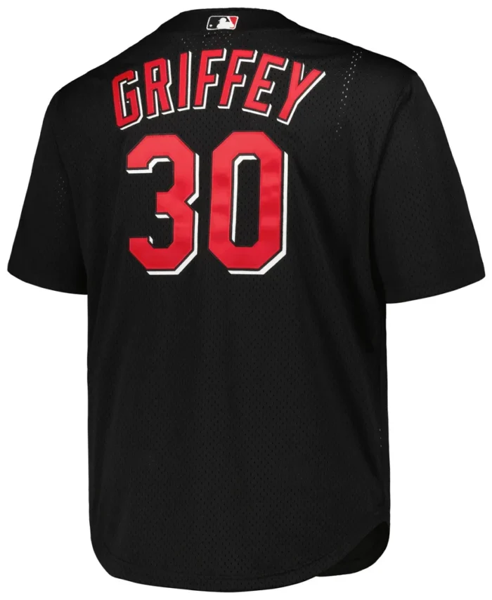 Ken Griffey Jr. Cincinnati Reds Mitchell Ness Big Tall Cooperstown Collection Batting Practice Replica Jersey - Black