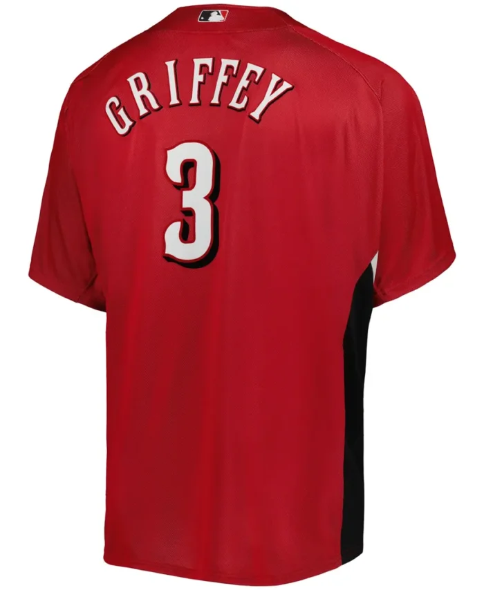 Ken Griffey Jr. Cincinnati Reds Mitchell Ness Cooperstown Collection Mesh Batting Practice Button-Up Jersey - Red