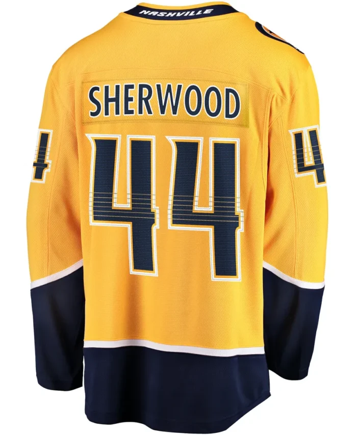 Kiefer Sherwood Nashville Predators Fanatics Home Breakaway Player Jersey - Gold