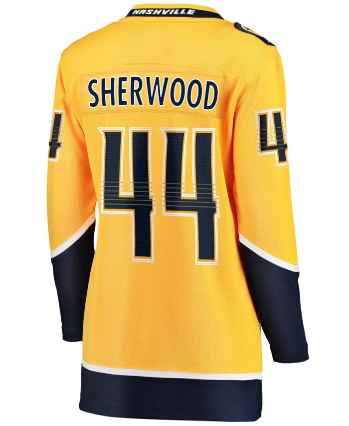Kiefer Sherwood Nashville Predators Fanatics Women Home Breakaway Player Jersey - Gold