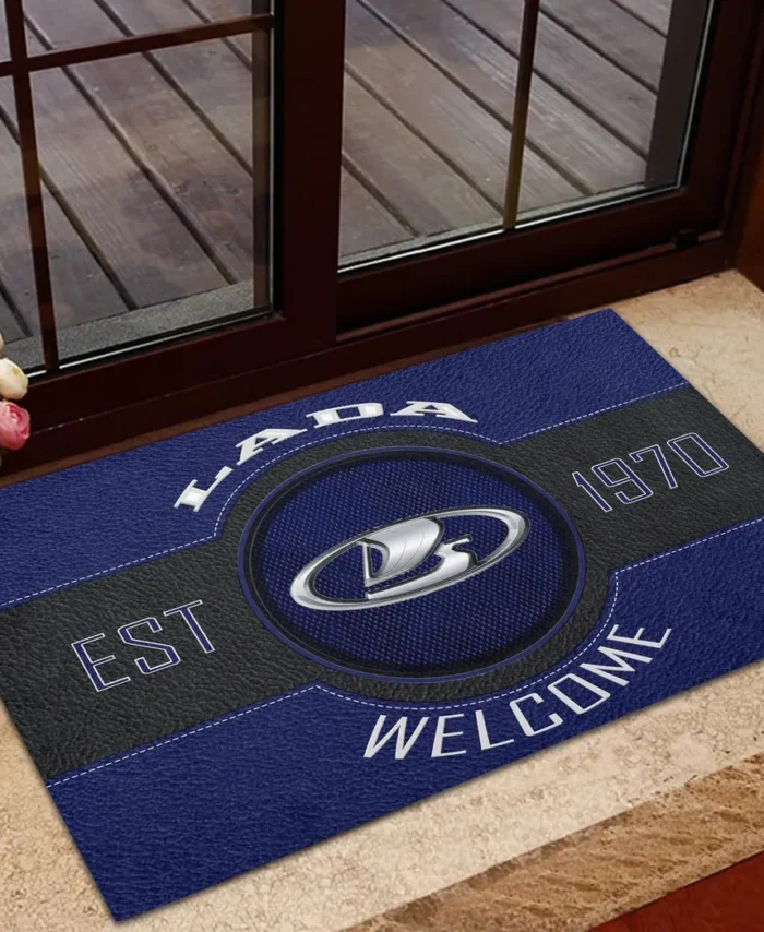 Sedan Doormat, Automotive Logo Style Floor Mat CAR169 - Blue