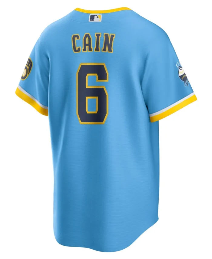 Lorenzo Cain Milwaukee Brewers City Connect Replica Player Jersey - Powder Blue
