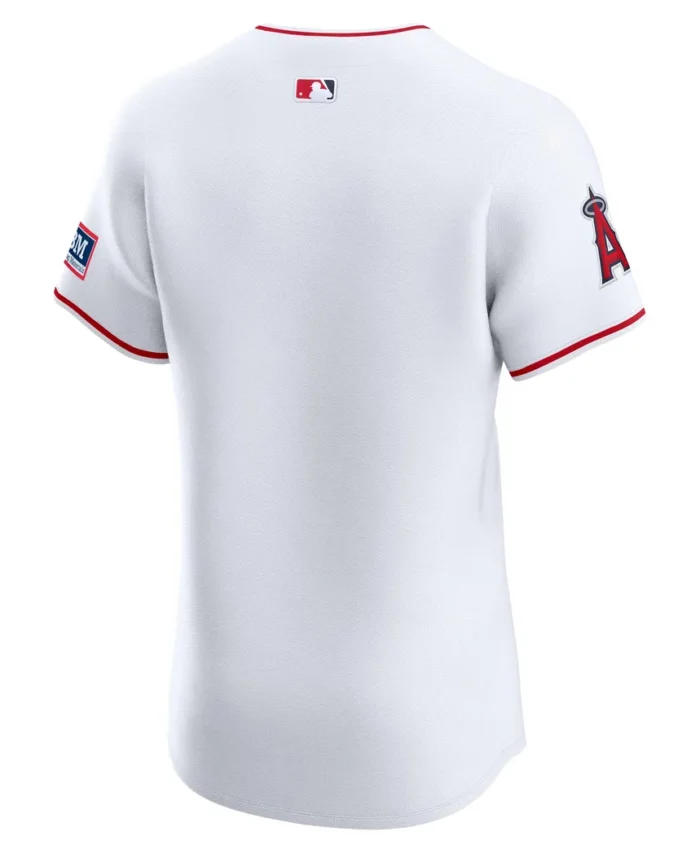Los Angeles Angels Home Elite Patch Jersey - White