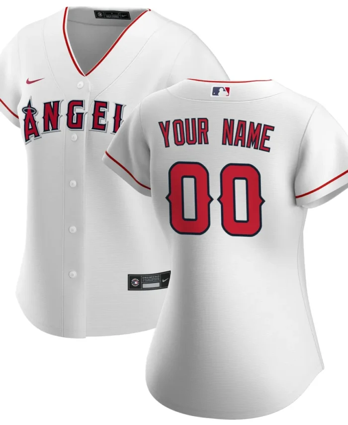 Los Angeles Angels Women Home Replica Custom Jersey - White