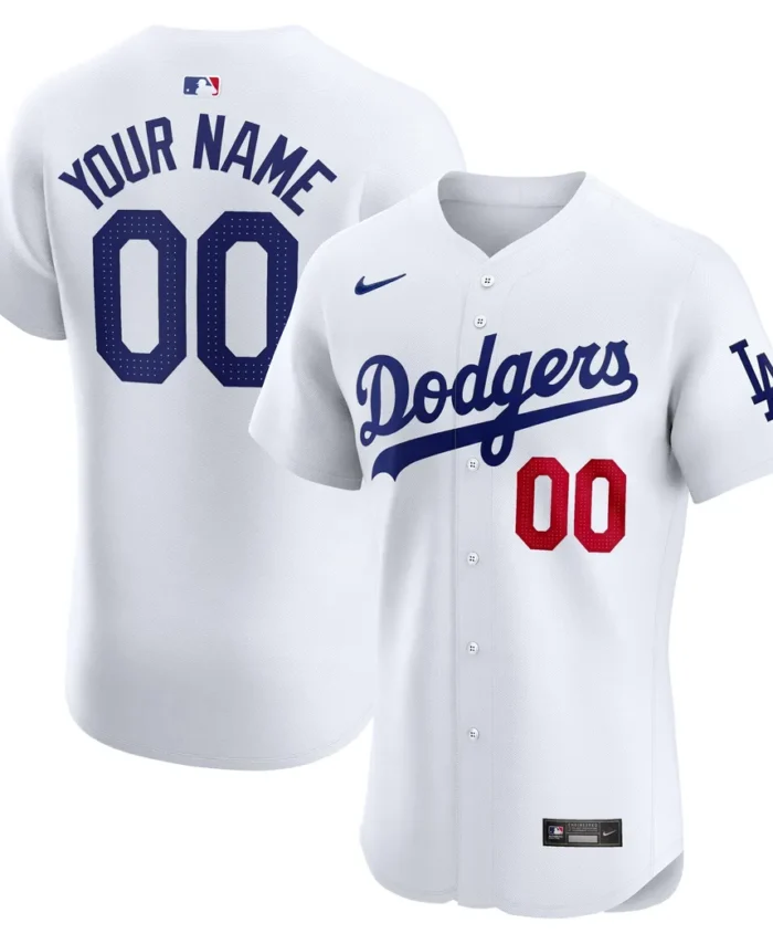 Los Angeles Dodgers Home Elite Custom Jersey - White