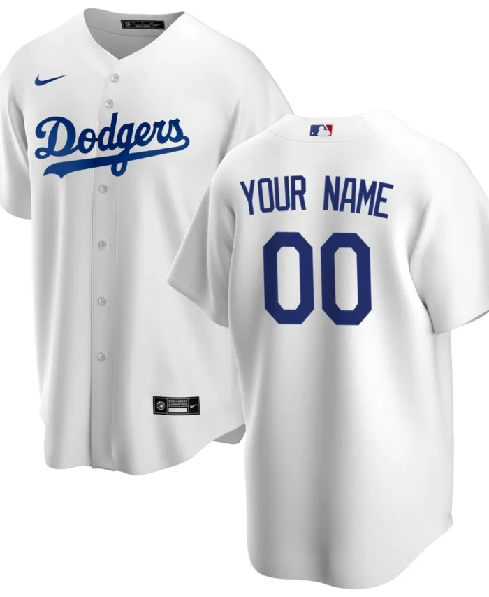 Los Angeles Dodgers Home Replica Custom Jersey - White