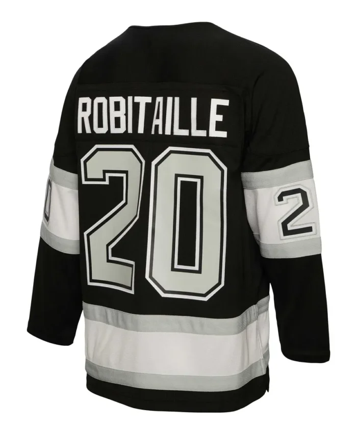 Luc Robitaille Los Angeles Kings Mitchell Ness Alternate Captain Patch 1992/93 Blue Line Player Jersey - Black