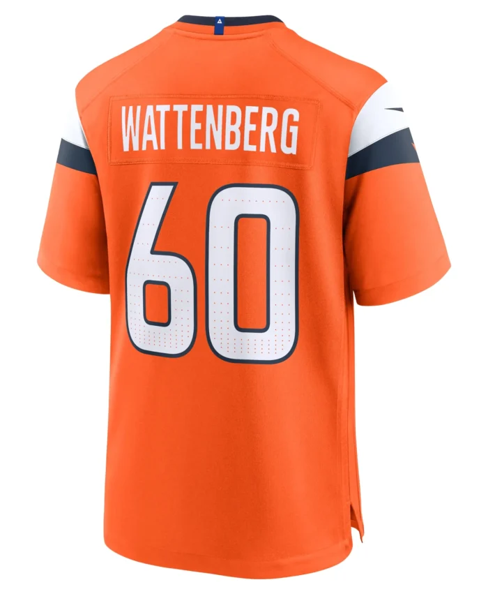 Luke Wattenberg Denver Broncos Team Game Jersey -  Orange