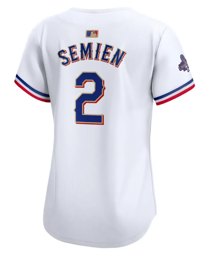 Marcus Semien Texas Rangers Women 2024 Gold Collection Limited Player Jersey- White