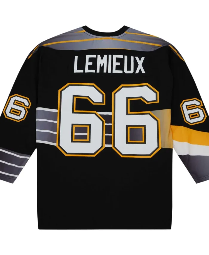 Mario Lemieux Pittsburgh Penguins Mitchell Ness Captain Patch 1996/97 Blue Line Player Jersey - Black