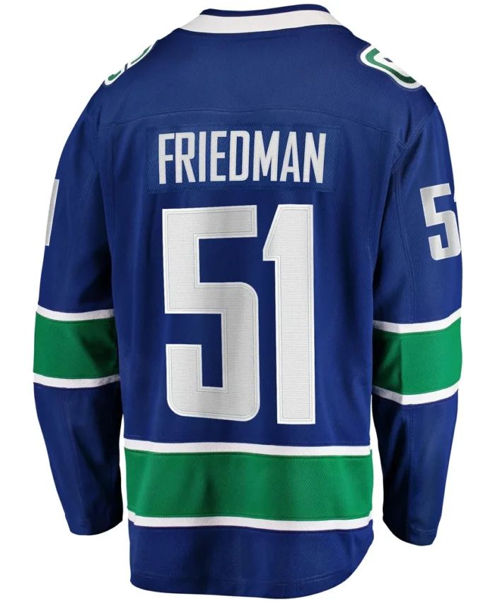 Mark Friedman Vancouver Canucks Fanatics Home Premier Breakaway Player Jersey - Blue
