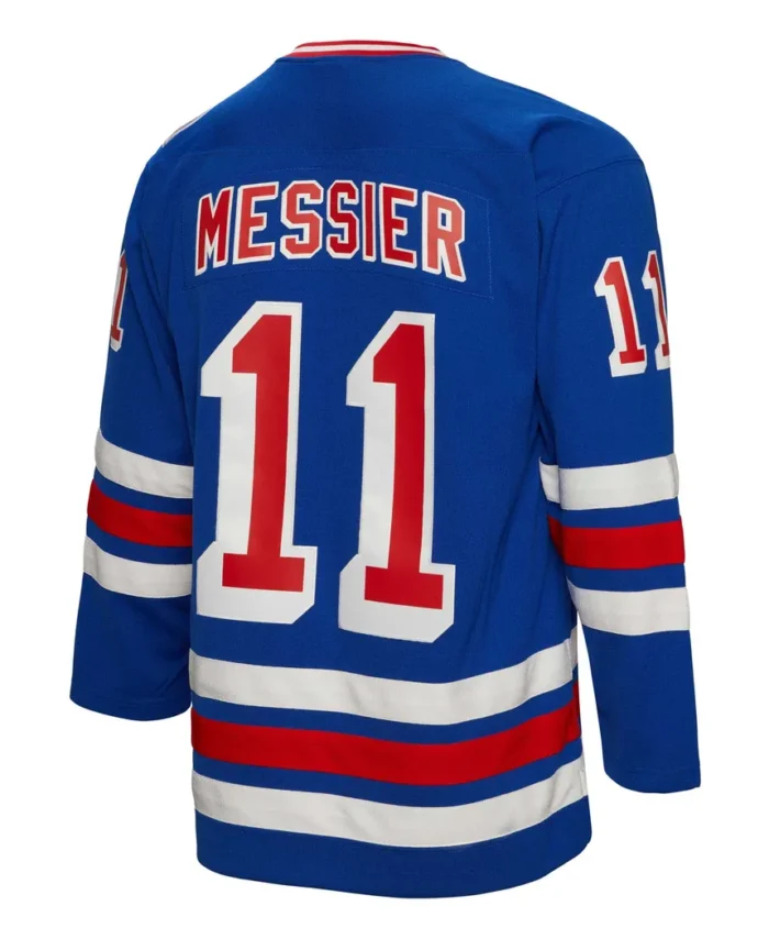 Mark Messier New York Rangers Mitchell Ness Big Tall 1993 Captain Patch Blue Line Player Jersey - Blue