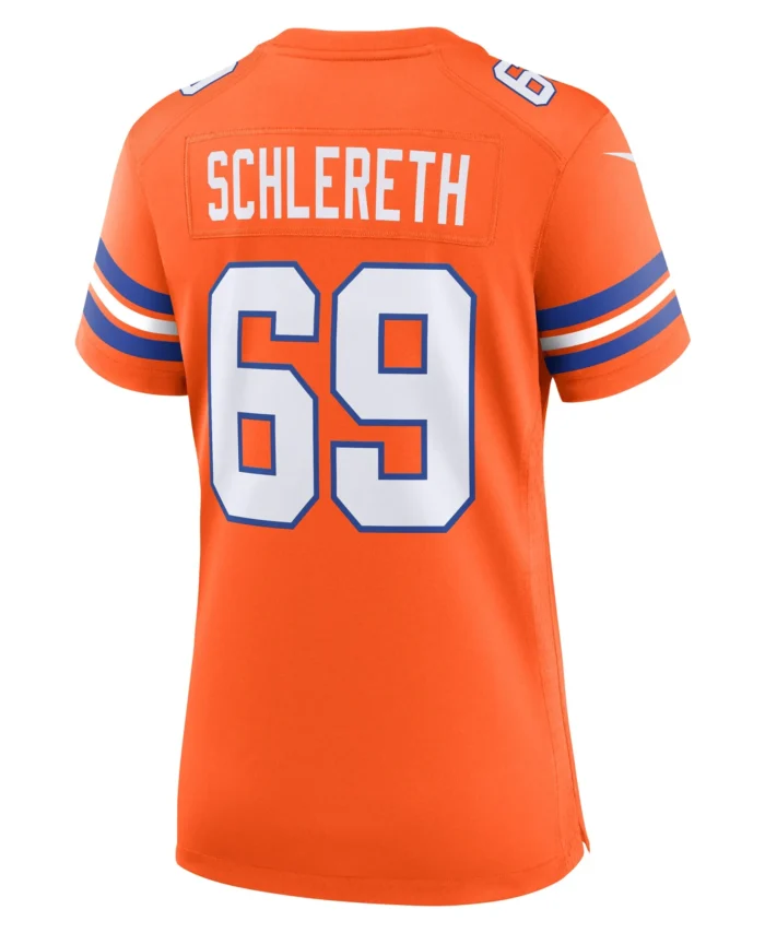 Mark Schlereth Denver Broncos Women's Mile High Collection 1977 Throwback Retired Player Game Jersey - Orange