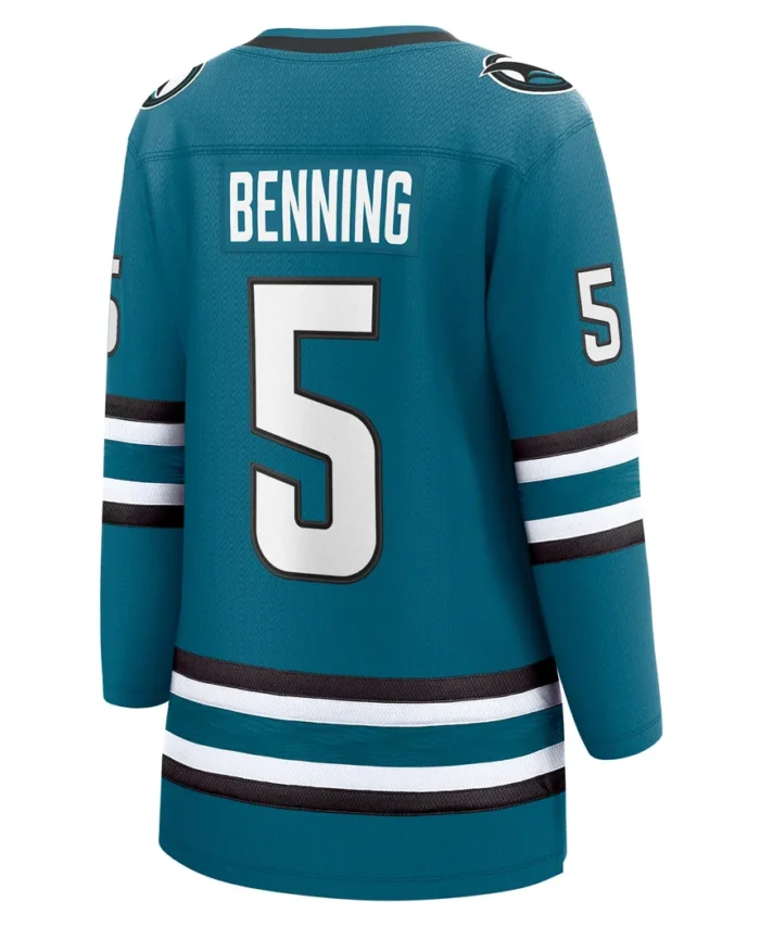Matt Benning San Jose Sharks Fanatics Women Home Breakaway Player Jersey - Teal