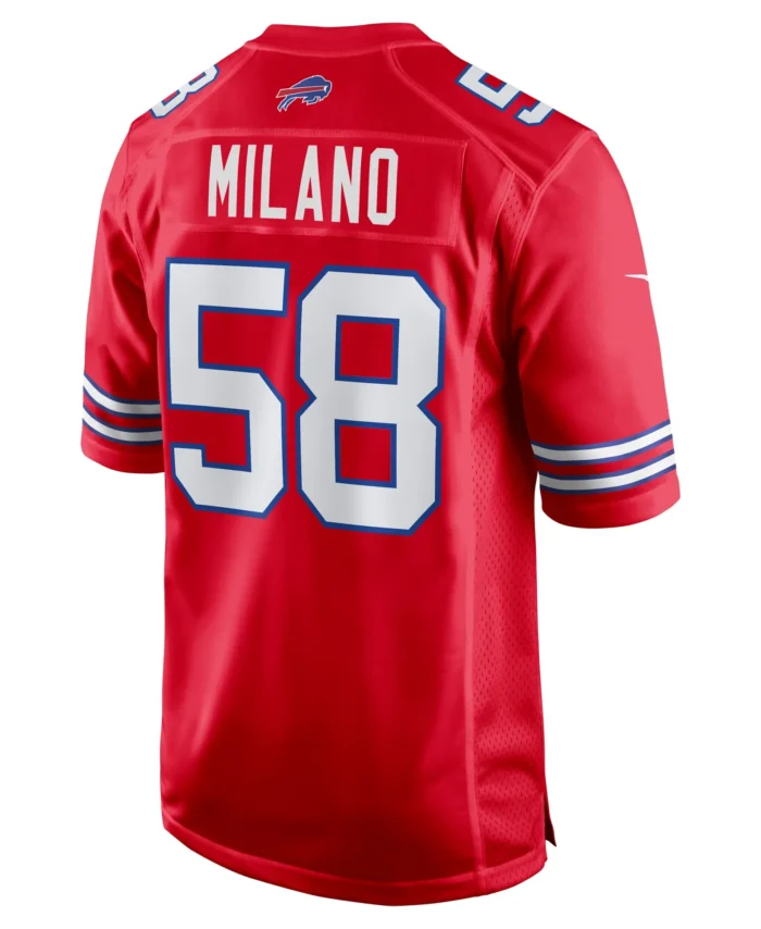 Matt Milano Buffalo Bills Alternate Game Jersey - Red
