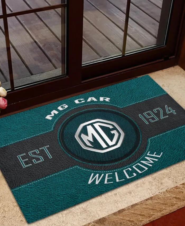 Iconic British Ride Doormat, Automotive Logo Style Floor Mat CAR169 - Cyan