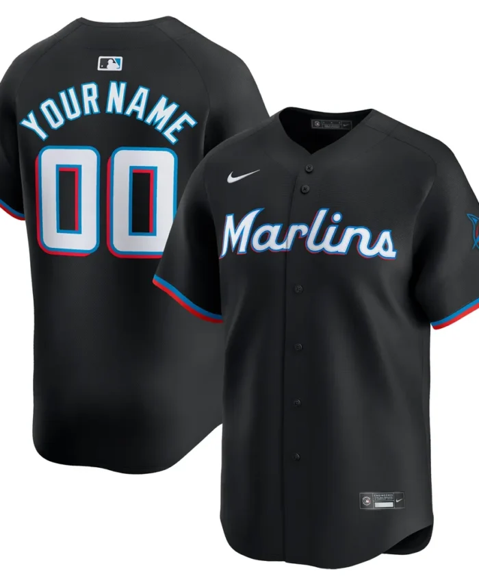 Miami Marlins  Alternate Limited Custom Jersey- Black