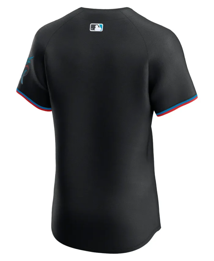 Miami Marlins Alternate Vapor Premier Elite Patch Jersey - Black
