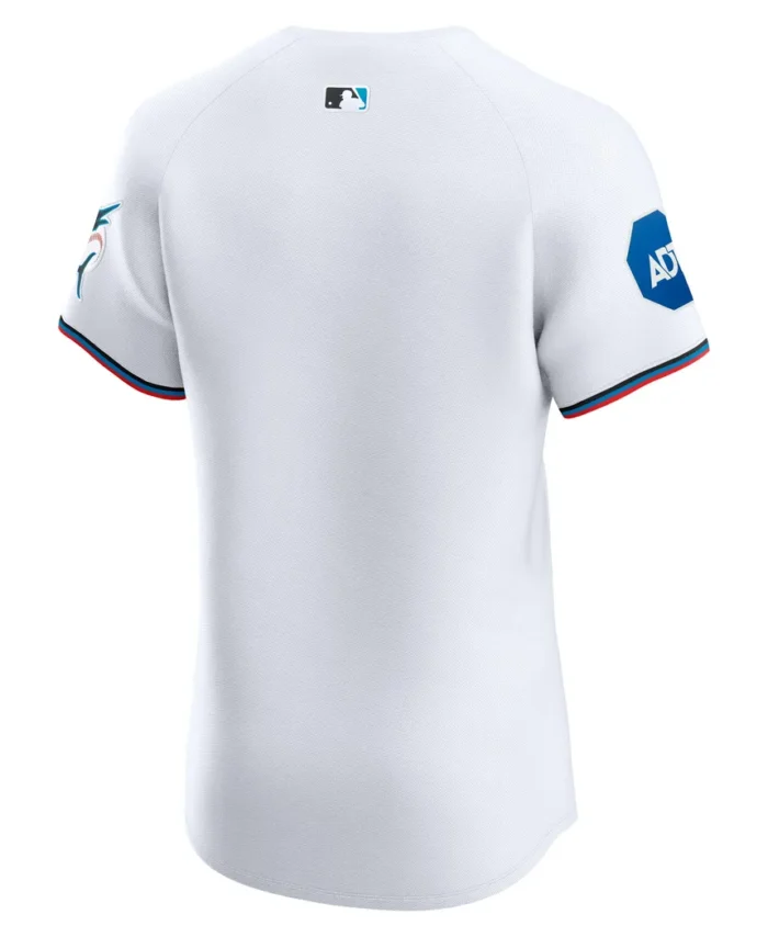 Miami Marlins Home Elite Patch Jersey - White