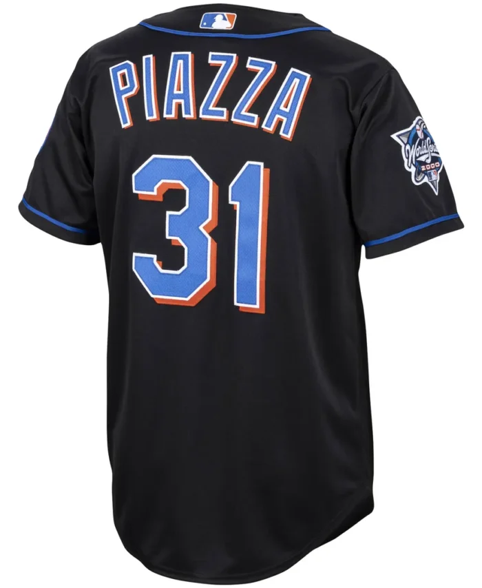 Mike Piazza New York Mets Mitchell - Ness Alternate 2000 Cooperstown Collection Authentic Jersey- Black