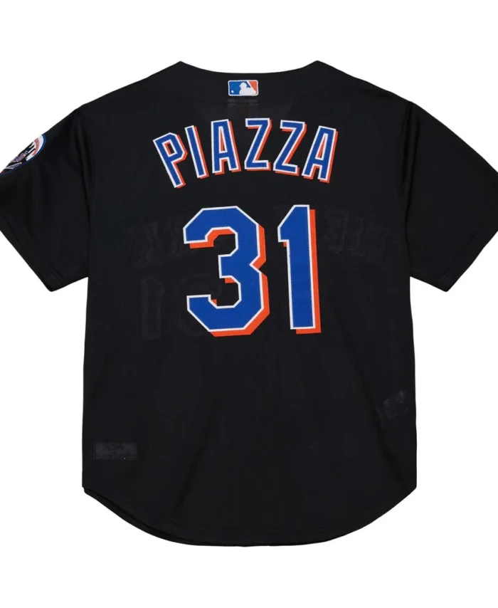 Mike Piazza New York Mets Mitchell Ness Cooperstown Collection 2000 Batting Practice Jersey - Black