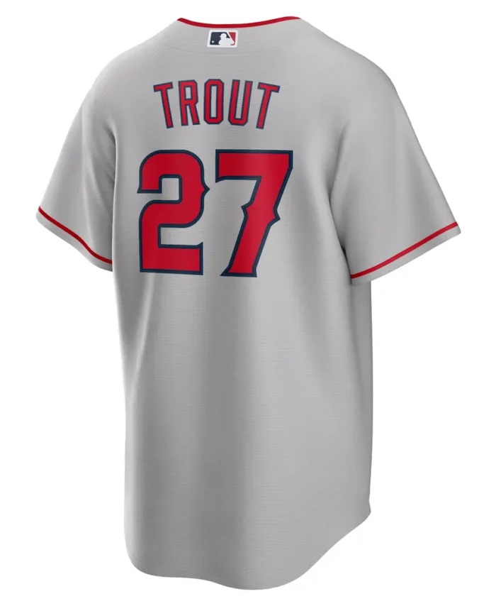 Mike Trout Los Angeles Angels Road Replica Player Name Jersey - Silver