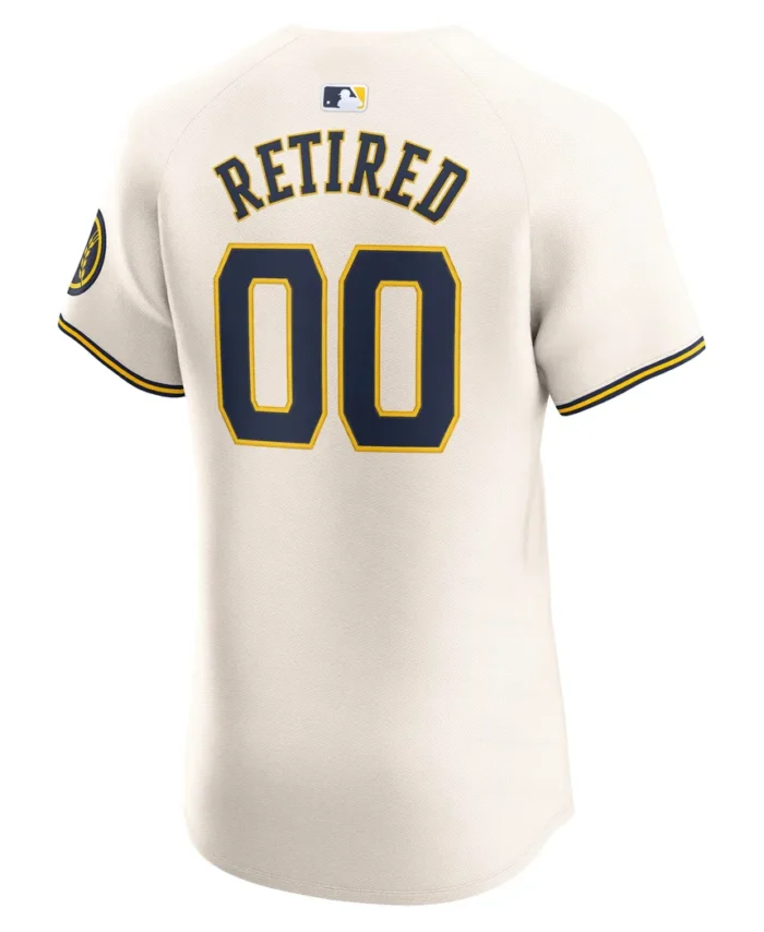 Milwaukee Brewers Home Elite Pick-A-Player Retired Roster Jersey - Cream