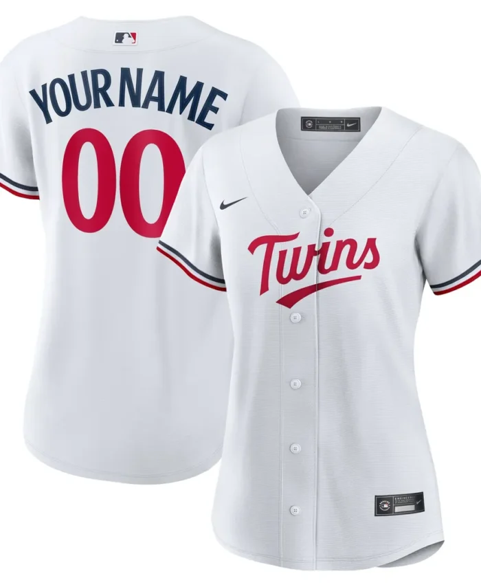 Minnesota Twins Women Home Replica Custom Jersey - White