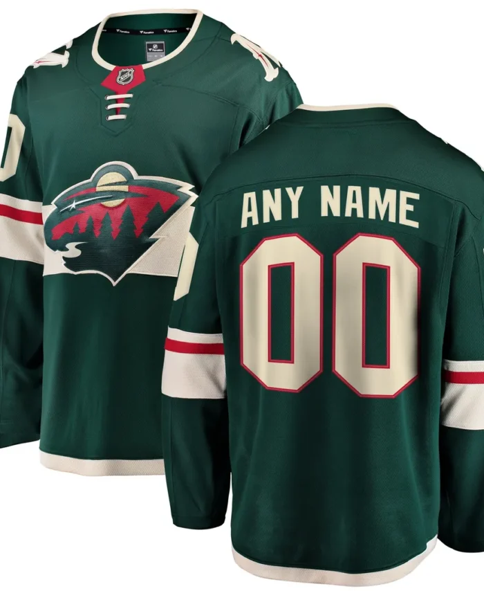 Minnesota Wild Fanatics Home Breakaway Custom Jersey - Green
