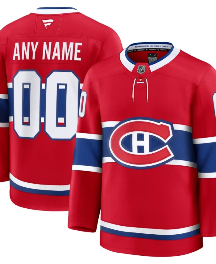 Montreal Canadiens Fanatics Home Premium Custom Jersey - Red