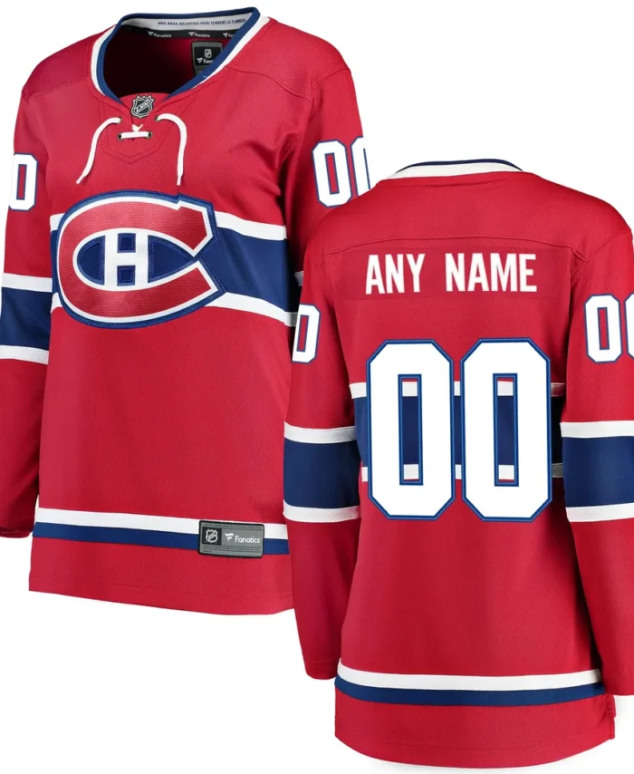 Montreal Canadiens Fanatics Women Home Breakaway Custom Jersey - Red