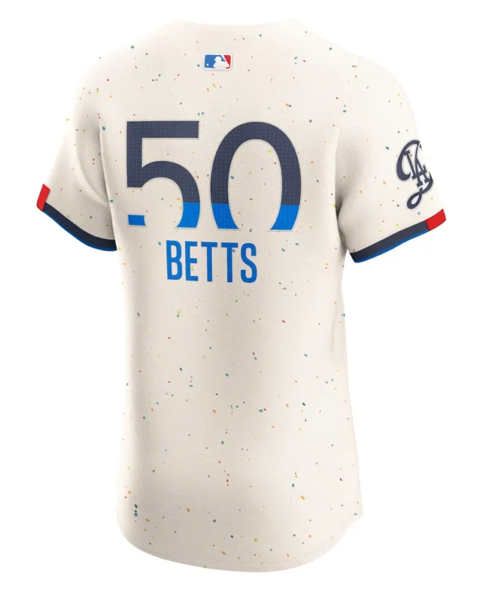 Mookie Betts Los Angeles Dodgers City Connect Elite Player Jersey - Cream