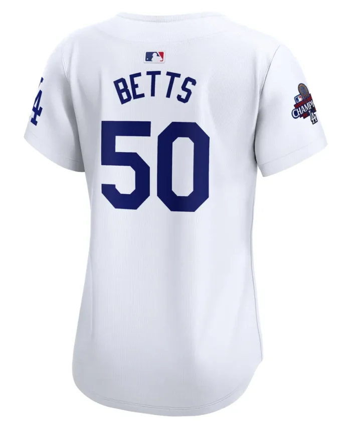 Mookie Betts Los Angeles Dodgers Women Home 2024 World Series Champions Limited Jersey - White