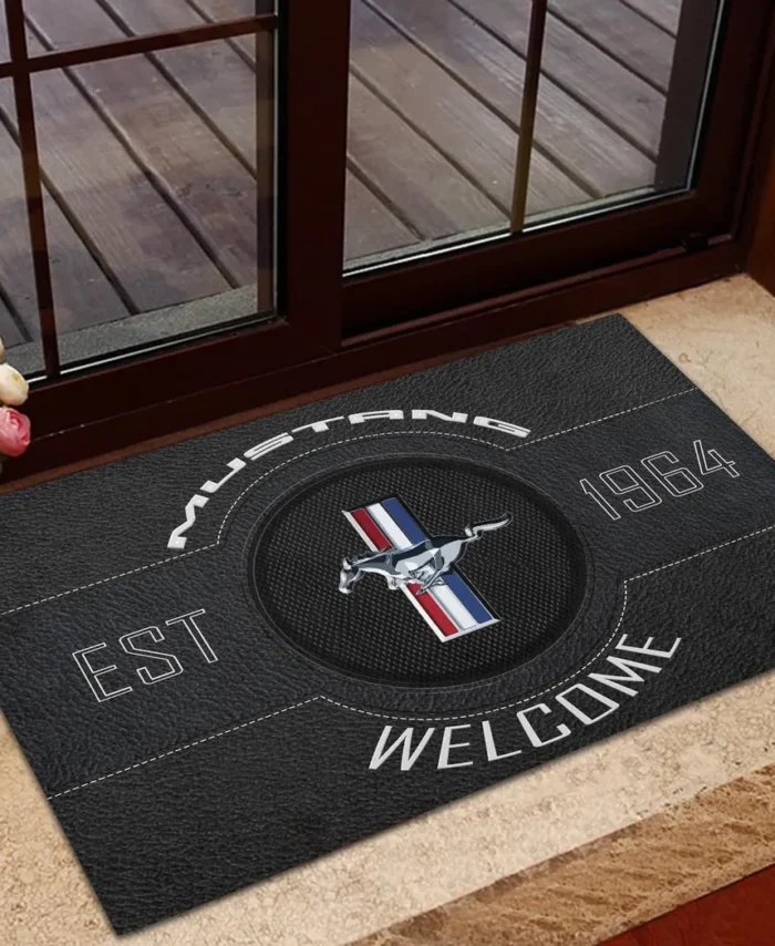 Performance Car Doormat, Durable Auto-Inspired Rug for Garage or Home Entry CAR169 - Black