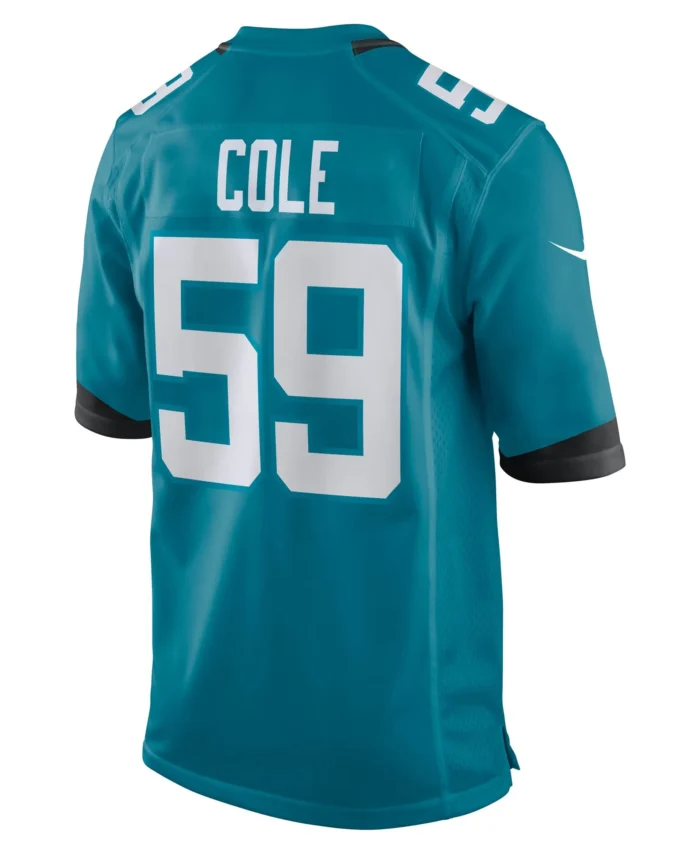 Myles Cole Jacksonville Jaguars Team Game Jersey -  Teal
