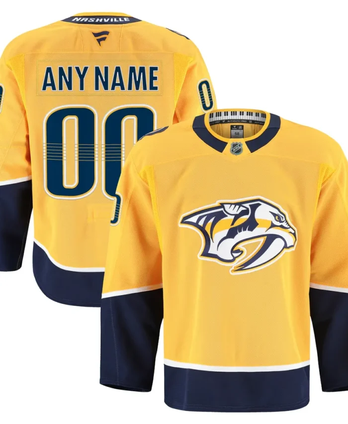 Nashville Predators Fanatics Home Authentic Pro Custom Jersey - Gold
