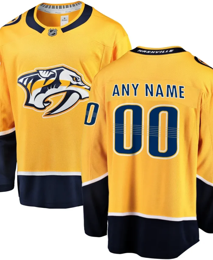 Nashville Predators Fanatics Home Breakaway Custom Jersey - Gold