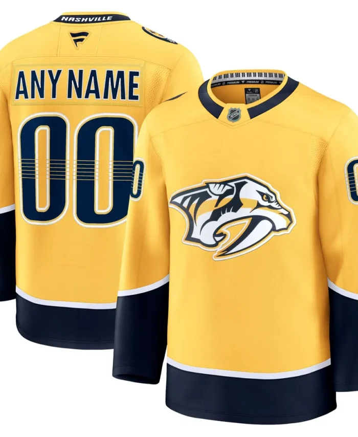 Nashville Predators Fanatics Home Premium Custom Jersey - Gold