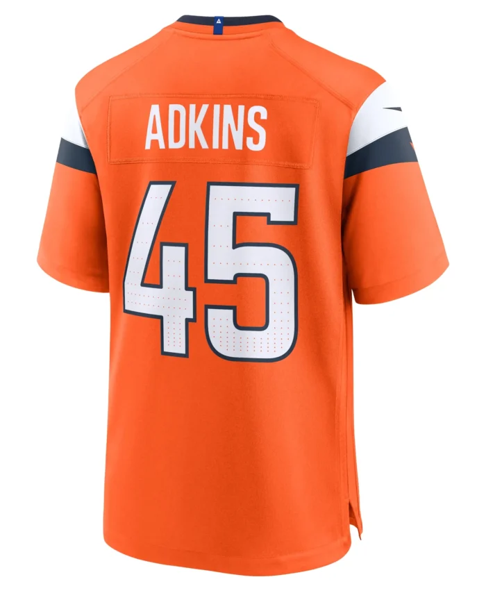 Nate Adkins Denver Broncos Team Game Jersey -  Orange