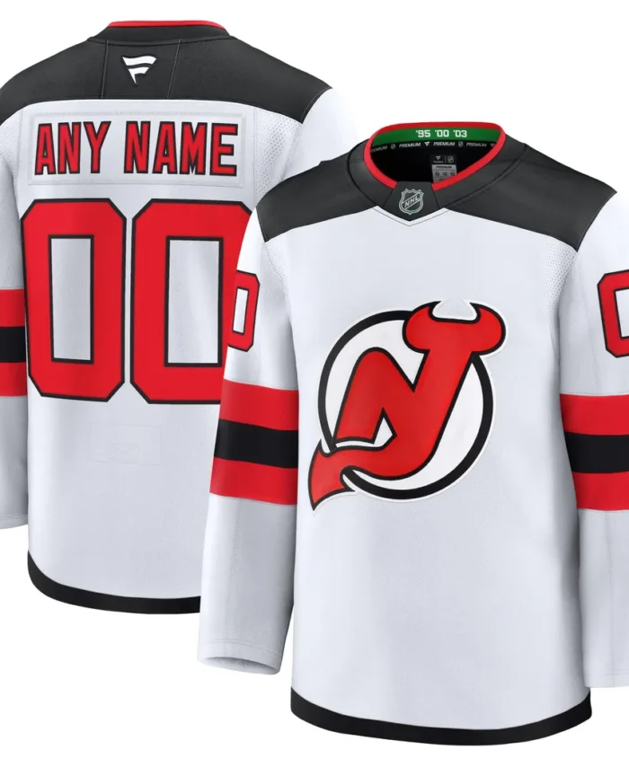 New Jersey Devils Fanatics Away Premium Custom Jersey - White