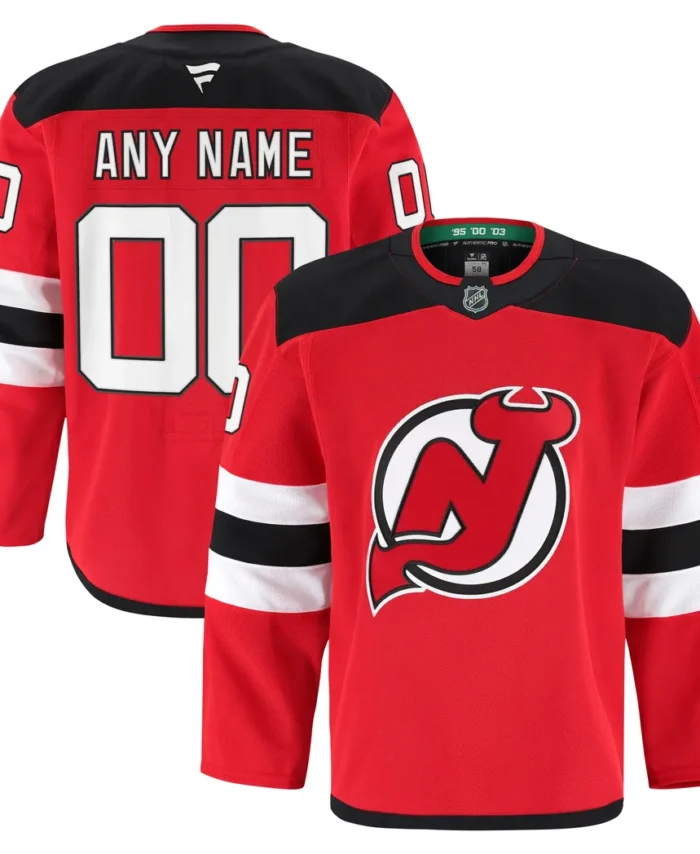 New Jersey Devils Fanatics Home Authentic Pro Custom Jersey - Red