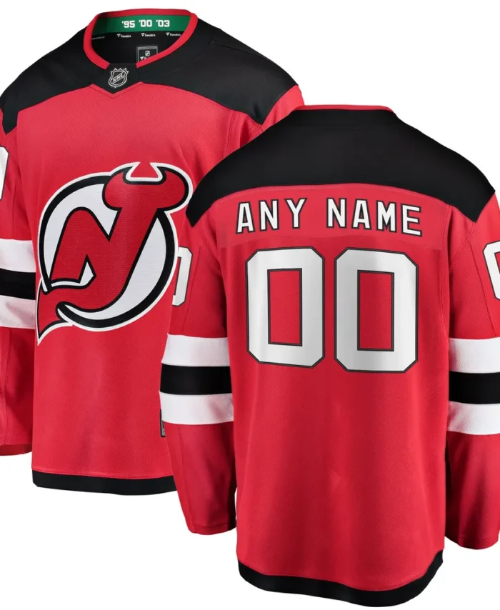 New Jersey Devils Fanatics Home Breakaway Custom Jersey - Red