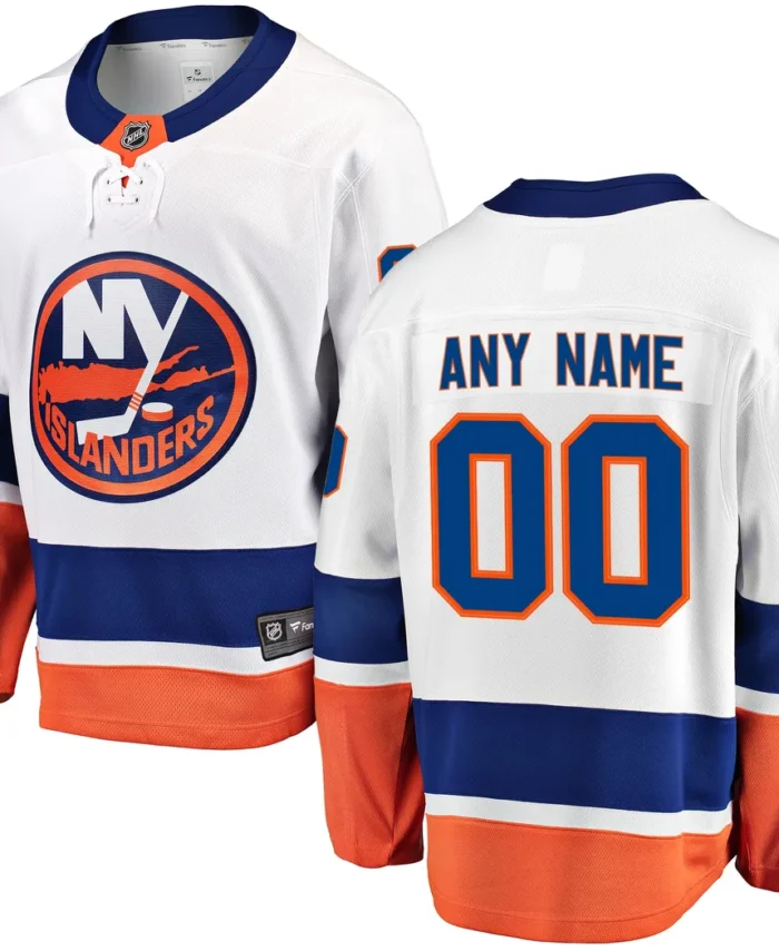 New York Islanders Fanatics Away Breakaway Custom Jersey - White