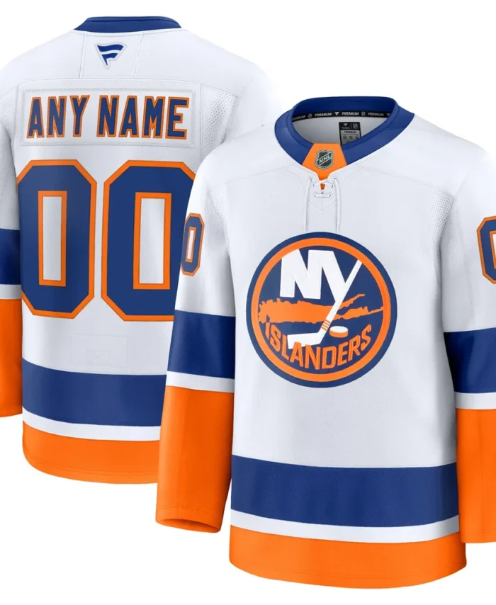 New York Islanders Fanatics Away Premium Custom Jersey - White