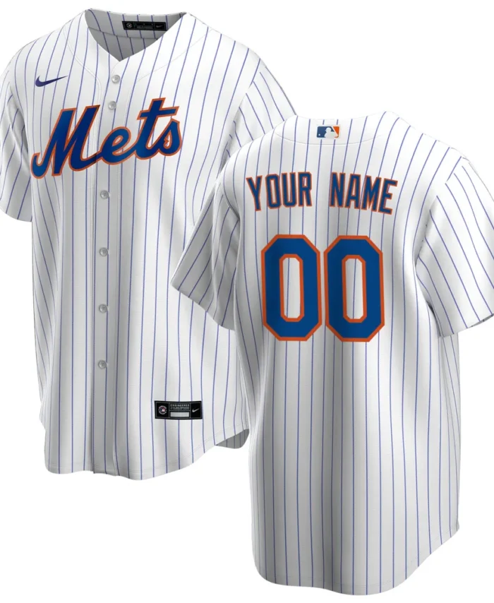 New York Mets Home Replica Custom Jersey - White
