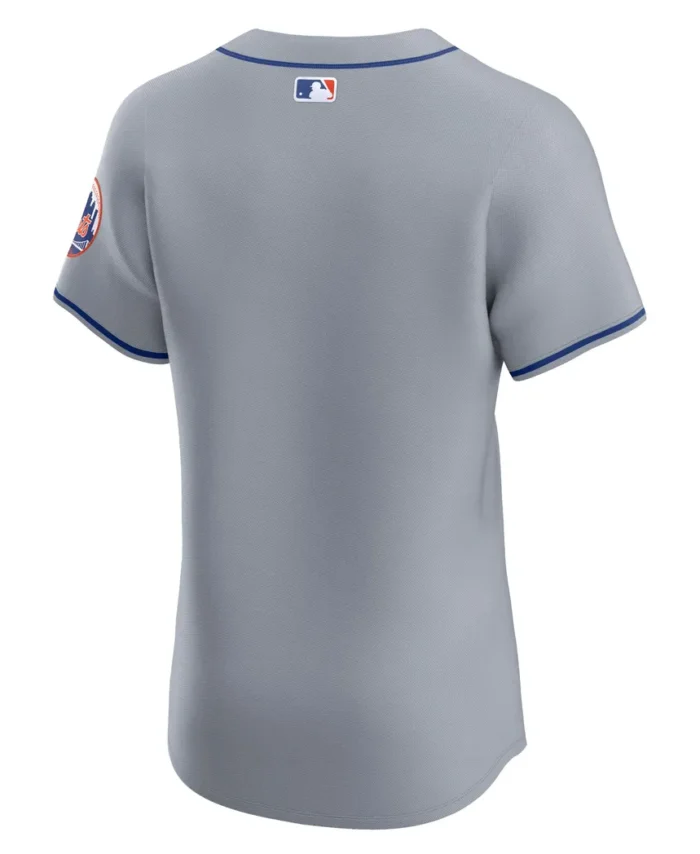 New York Mets Road Vapor Premier Elite Patch Jersey - Gray